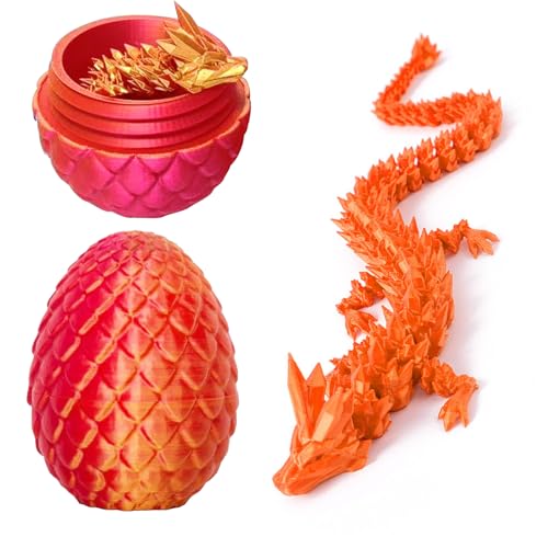 JurciCat 3D Impreso Huevo De Dragón con Figuras De Dragon Movible para Navidad Pascua Cumpleaños Carnaval Adultos Niños Regalos Juguetes (Rojo) JurciCat 3D Impreso Huevo De Dragón con Figuras De Dragon Movible para Navidad Pascua Cumpleaños Carnaval Adultos Niños Regalos Juguetes (Rojo)