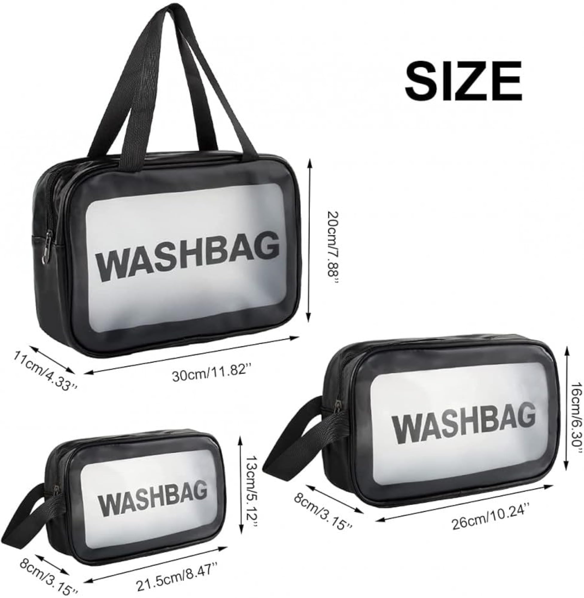 3pc Multipurpose Waterproof Cosmetic Bag Set for Travel