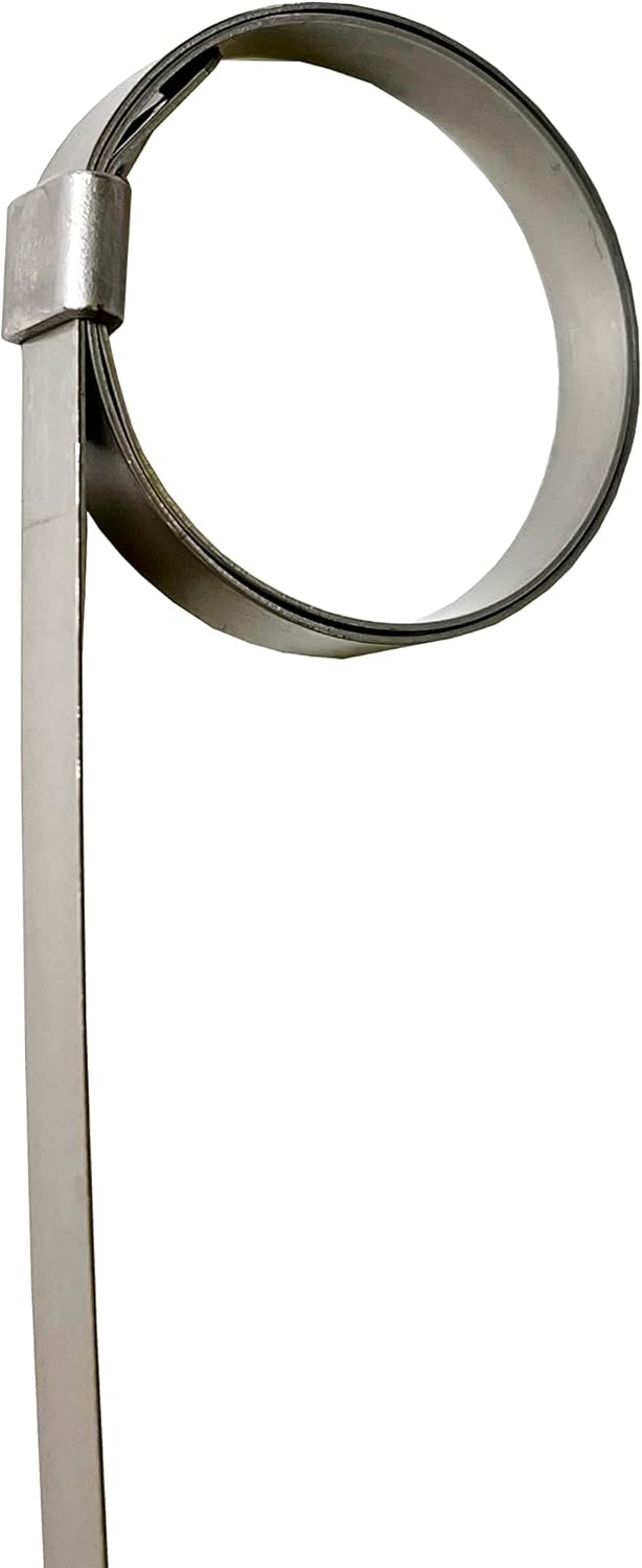 BAND-IT JS2429 Junior 1/4" Wide x 0.020" Thick, 1" Diameter, 201 Stainless Steel Smooth I.D. Clamp (100 Per Box)