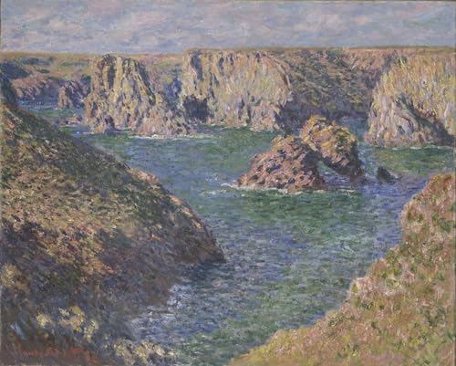 Tableau Toile Monet Belle Isle pour Décoration Murale de Salon Lumineux