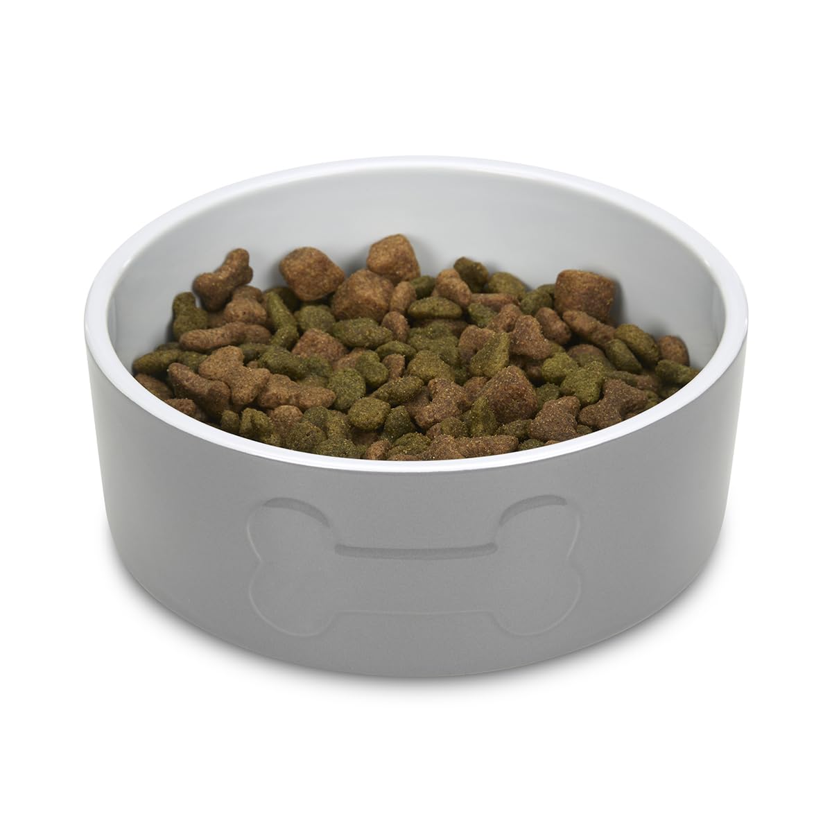 Petface Bone Ceramic Pet Bowl for Feeding and Watering Suitable for Both Dogs and Cats Grey/White, 20 cm (Pack of 1) - Image 4