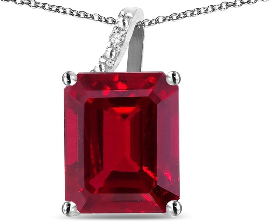 Star K Solid 14K Gold Large 10x8 Octagon Emerald Cut Journey Pendant Necklace