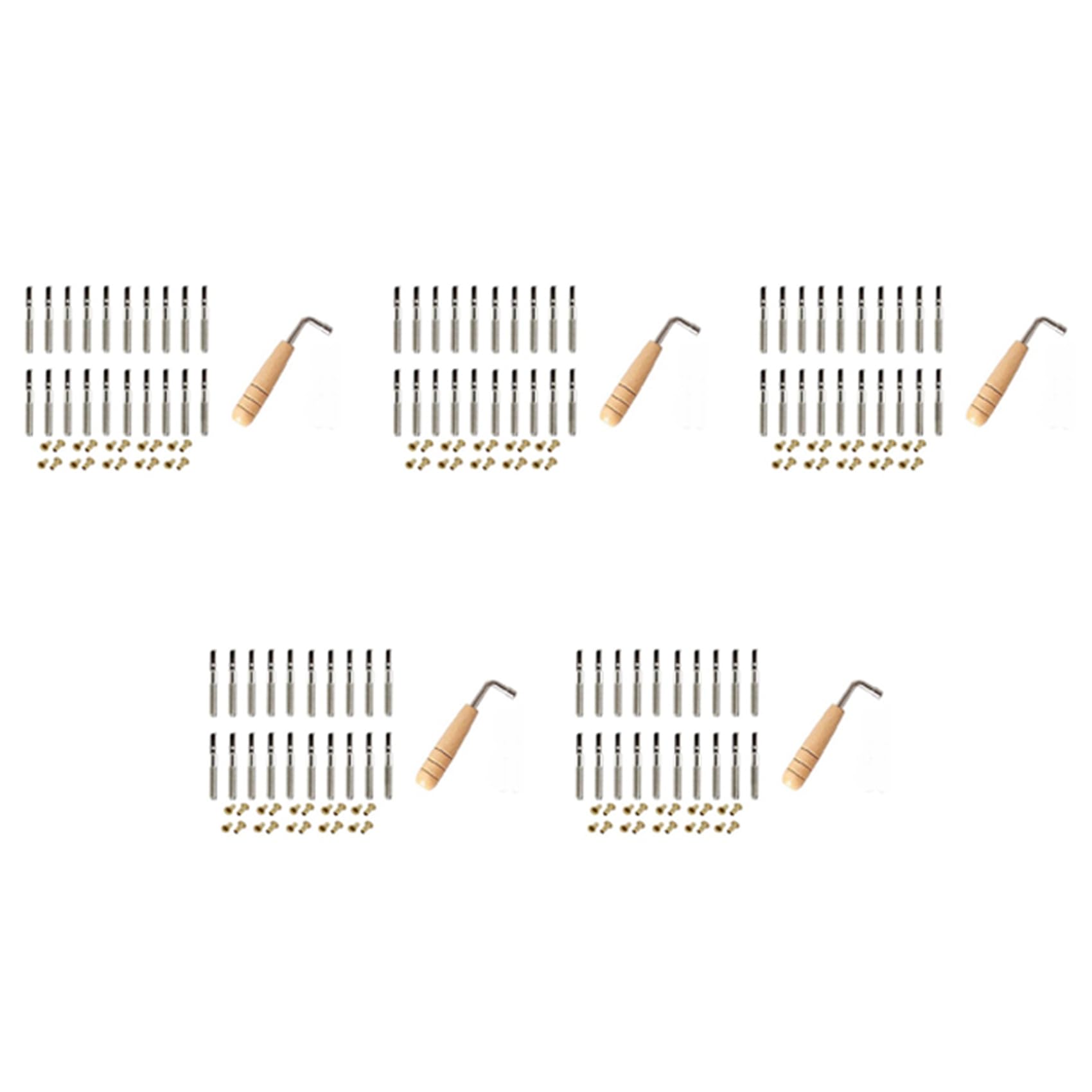 VENEKA 100 Pezzi Chiodi per Sintonizzazione E 100 Pezzi Rivetti, con Chiave per Accordatura Un Forma di L, per Strumento Un Corde Musicale Arpa Piccola Arpa Lira