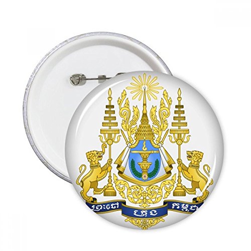 Badge Phnom Penh Cambodge emblème national rond pour vêtement lot de 5