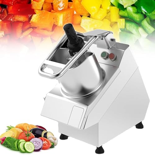 Commercial Automatic Vegetable Chopper, 550W Professional Salad Maker Food Processor Machine, with 6 Sets of Blades, Suitable for Vegetables, Cheese and Fruits