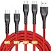 Micro USB Cable Braided 10ft 6ft, 4 Pack Android Charging Cable Fast Phone Charger Cord with Extra Long Length Nylon Braided for Samsung Galaxy S7 Edge/S7/S6,Note 5 4,LG G4,HTC,PS4,Camera,MP3, HTC