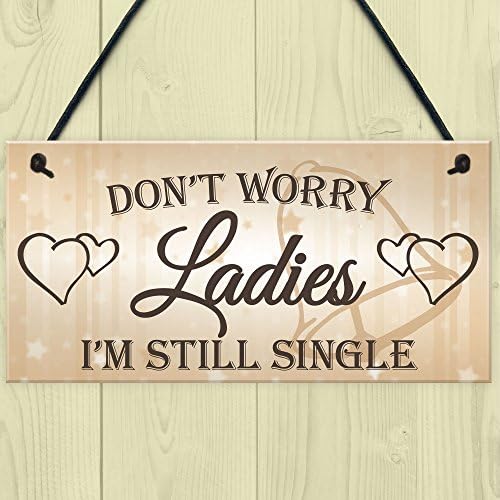 RED OCEAN Don't Worry Ladies Still Single Novelty Hanging Wedding Plaque Best Man Gift