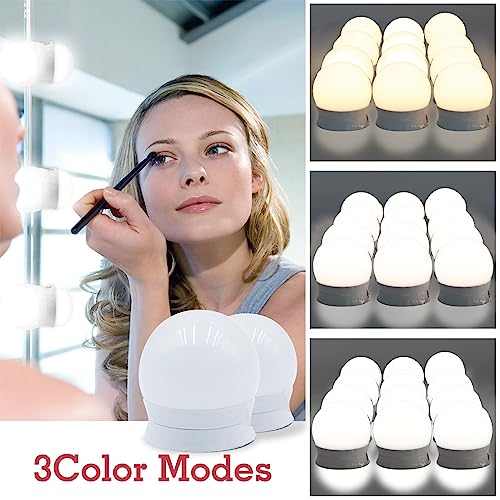 SANLION Hollywood Mirror Lights,12 LED Vanity Mirror Lights ,with USB Cables, 3 Colour Changing & 10 Brightness for Dressing Table Room, Bathroom, Bedroom - Cosy Home Interiors SANLION Hollywood Mirror Lights,12 LED Vanity Mirror Lights ,with USB Cables, 3 Colour Changing & 10 Brightness for Dressing Table Room, Bathroom, Bedroom - Image 6