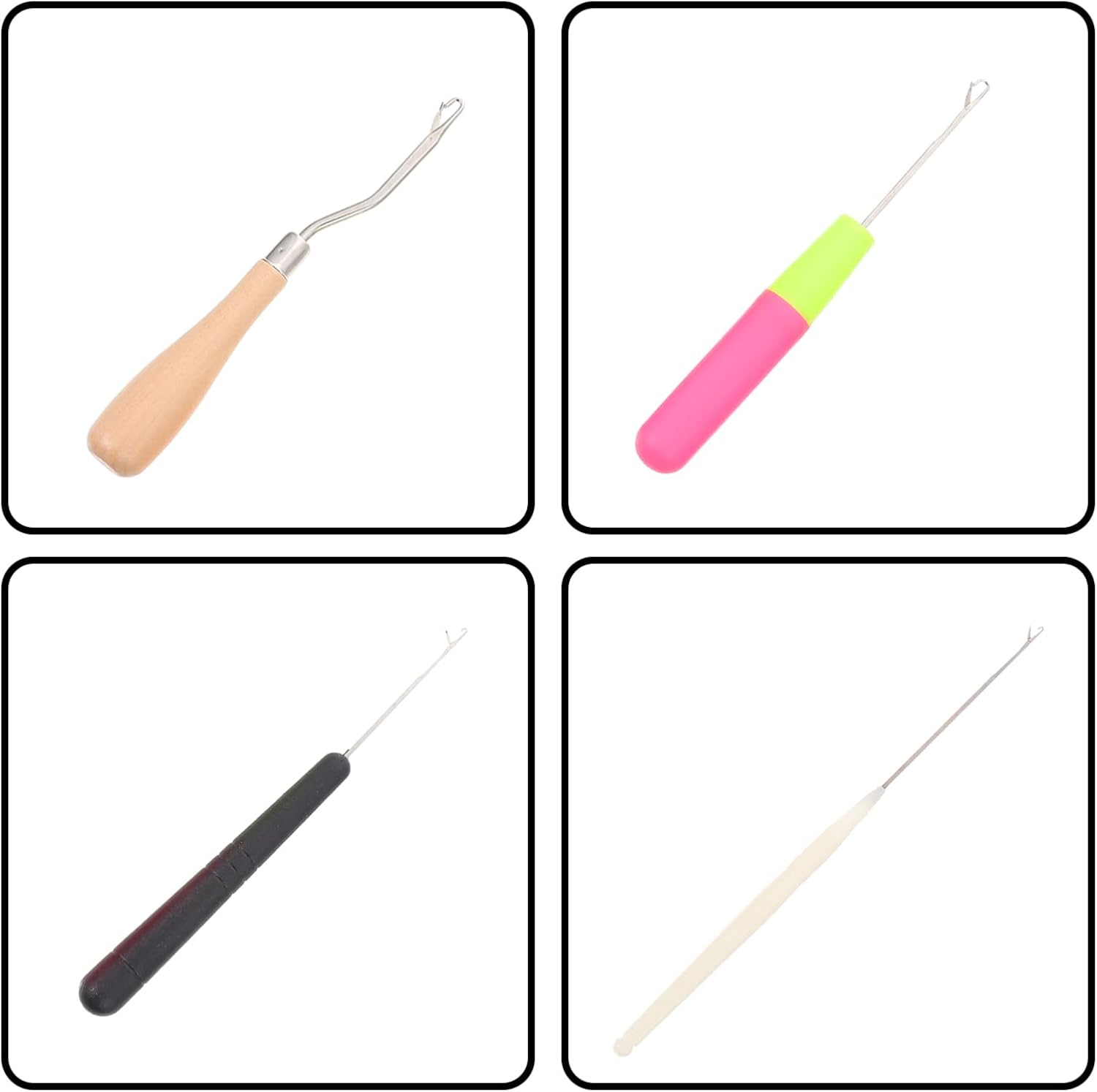 VICASKY 2sets Handle Crochet Hook Knitting Tool Kit for Hairdressing Comfortable Grip Crochet Needles for Crafting Hats Sweaters Gloves for Beginners and Enthusiasts