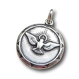 Rosa Mystica Confirmation Medal with Dove - Vintage Replica (Medal Alone)