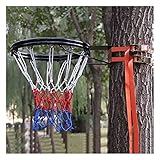 MFFANA 45-Zentimeter-Basketballring, Korb, Weißes Netz Und Wandbefestigungen, Mit Verstellbarem Riemen, Geeignet Für Erwachsene Und Kinder (Color : Black, Size : 45cm)