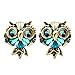 Produktbild MSYOU Kreative Eulenförmige Ohrringe aus Metall für Damen und Mädchen, Schmuck, Geschenk für Weihnachten, Thanksgiving, Abschlussfeier, Zeremonie (blau)