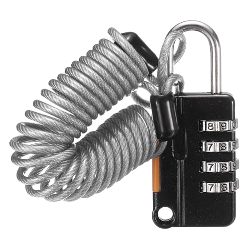 Candado para equipaje de 4 dígitos y cable de acero largo antirrobo 2