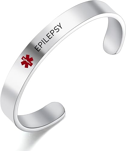 Miniatura 9 de Pulseras de alerta médica personalizadas para hombres y mujeres, personalizable, grabado gratuito, acero inoxidable, pulsera de identificación