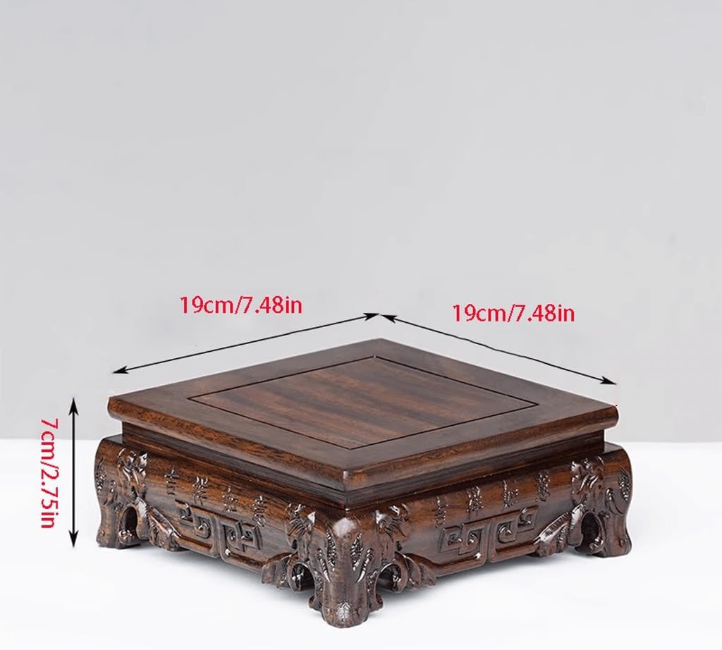 Bonsai Pedestal Vase Pedestal Stands Solid Wood Base Vase Bonsai Buddha Ornaments Heightening Bracket Planter Stand Plant Holder