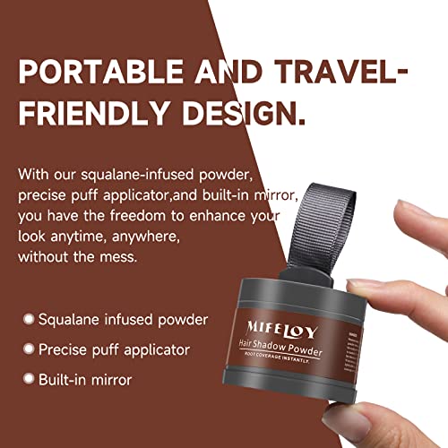 Mifeloy Root Touch Up Powder, Cover Up Hair Color For Grays, Root Coverage For Women Men, Roots Concealer For Beard Line Eyebrow, Instantly Shadow Powder For Thinning Grey Hairline, Medium Brown #TOP5
