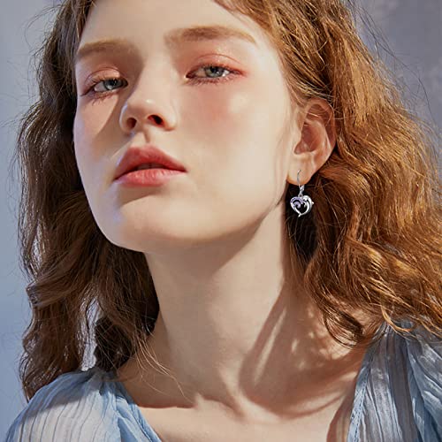 Dolphin Earrings 925 Sterling Silver Ocean Waves Earrings Dolphin Stud Earrings Dolphin Christmas/Valentine's Day/Mother's Day Jewelry Gifts For Women Teen Girls Dolphin Lovers #TOP4