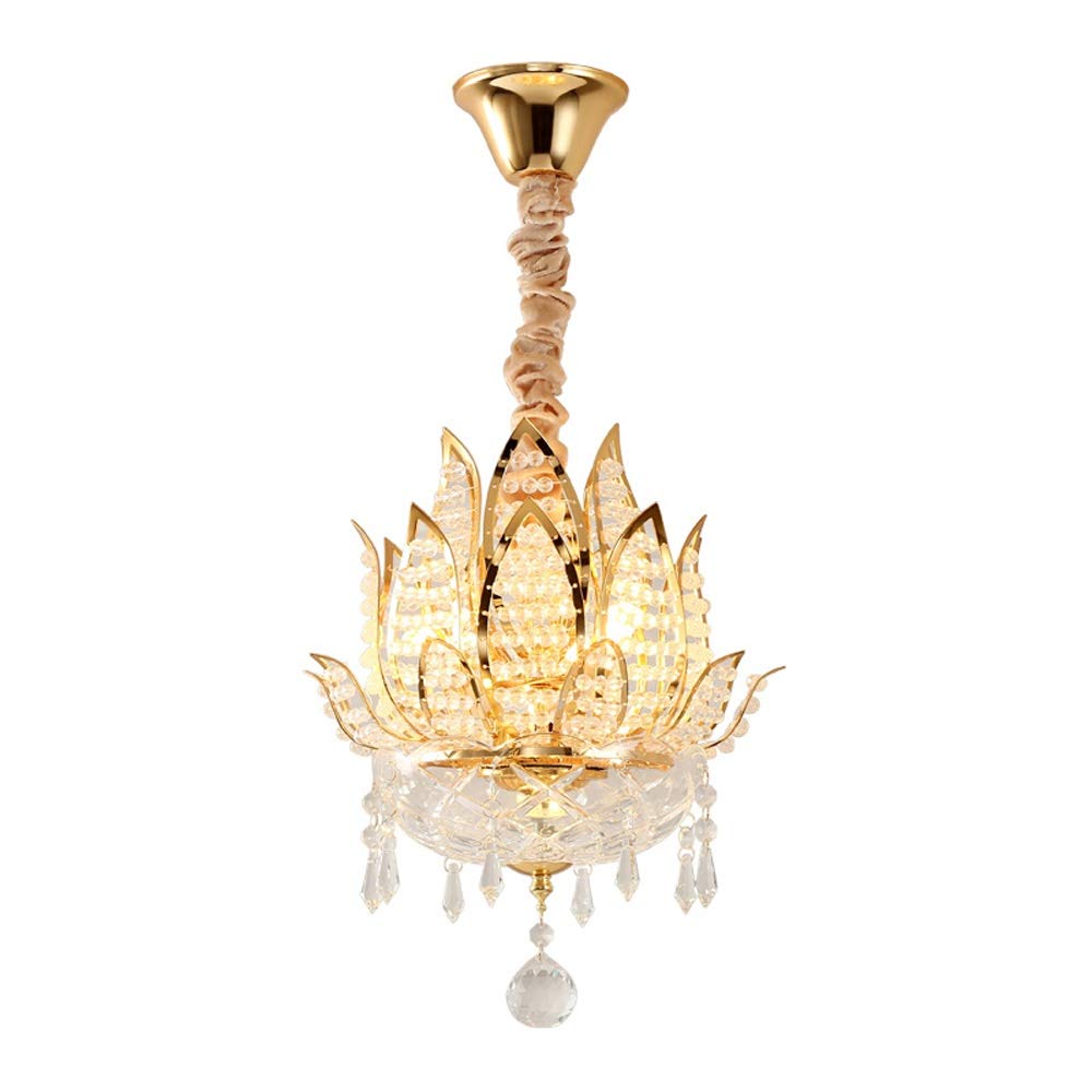 Lustre en cristal de lotus LED moderne pour l'entrée du temple
