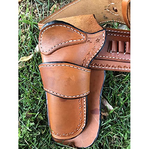 WFTD Étui Dissimulé en Cuir Médiéval avec Ceinture à Balles, étui Revolver Western Cowboy Pistolet Pistolet, Accessoire De Taille De Style Steampunk Vintage pour Cosplay (sans Pistolet) Cover
