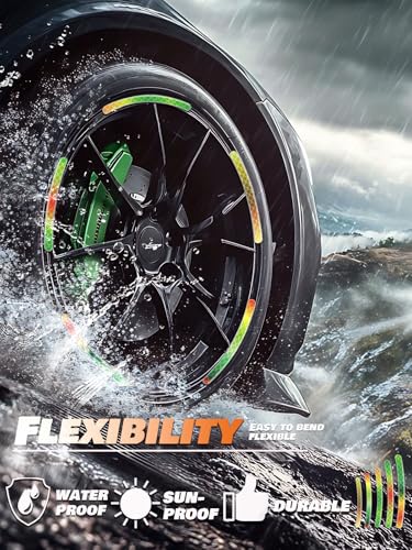 Image of 20PCS Car Wheel Reflective Decorative Strip,Night Safety Warning Stickers,Cars,Motorcycles,Bicycles are Applicable, Colorful and Diverse, a Street the Most Beautiful Car (Colorful)