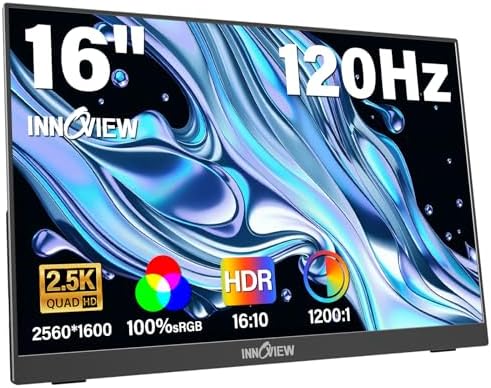 InnoView 15.6" Portable Monitor 60Hz 4K UHD 3840x2160 | 100% sRGB HDR | Travel Monitor with 2 USB-C & HDMI Ports | Second Screen for Laptop Mac PC Xbox PS5 Switch (Includes Adapter) product image 14