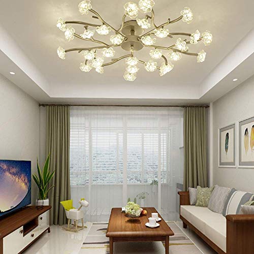 Lámpara de araña de cristal plateada con 18 luces de diseño moderno simple 3