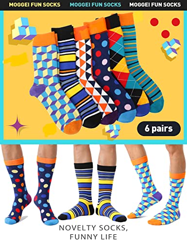 Image of MOGGEI Funny Socks for Men Women Fun Cozy Crazy Novelty Fashion Cotton Boot Breathable Printed 6 Pairs