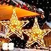 Cozymeow Grande de Metal Estrella Navidad Exterior 2 Piezas 75 LED Luces Ventana Navidad a Pilas, Colgando Estrella Navideñas Luz con Temporizador, Impermeable Luce Navideñas para Ventana Interior