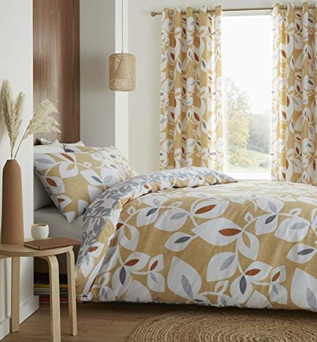 Catherine Lansfield Inga Leaf Easy Care, Single Duvet Set, Teal