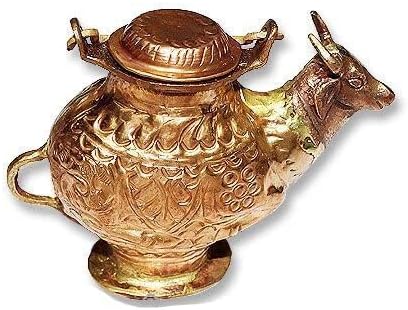 Shambhava Lord Shiva's Nandi Abhishek Pot with Gangajal Sacred Bath Rudrabhishek for Sawan Pooja Cow Vessel-Made in Kashi (4 Inches)