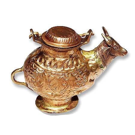 Shambhava Lord Shiva's Nandi Abhishek Pot with Gangajal Sacred Bath Rudrabhishek for Sawan Pooja Cow Vessel-Made in Kashi (4 Inches)