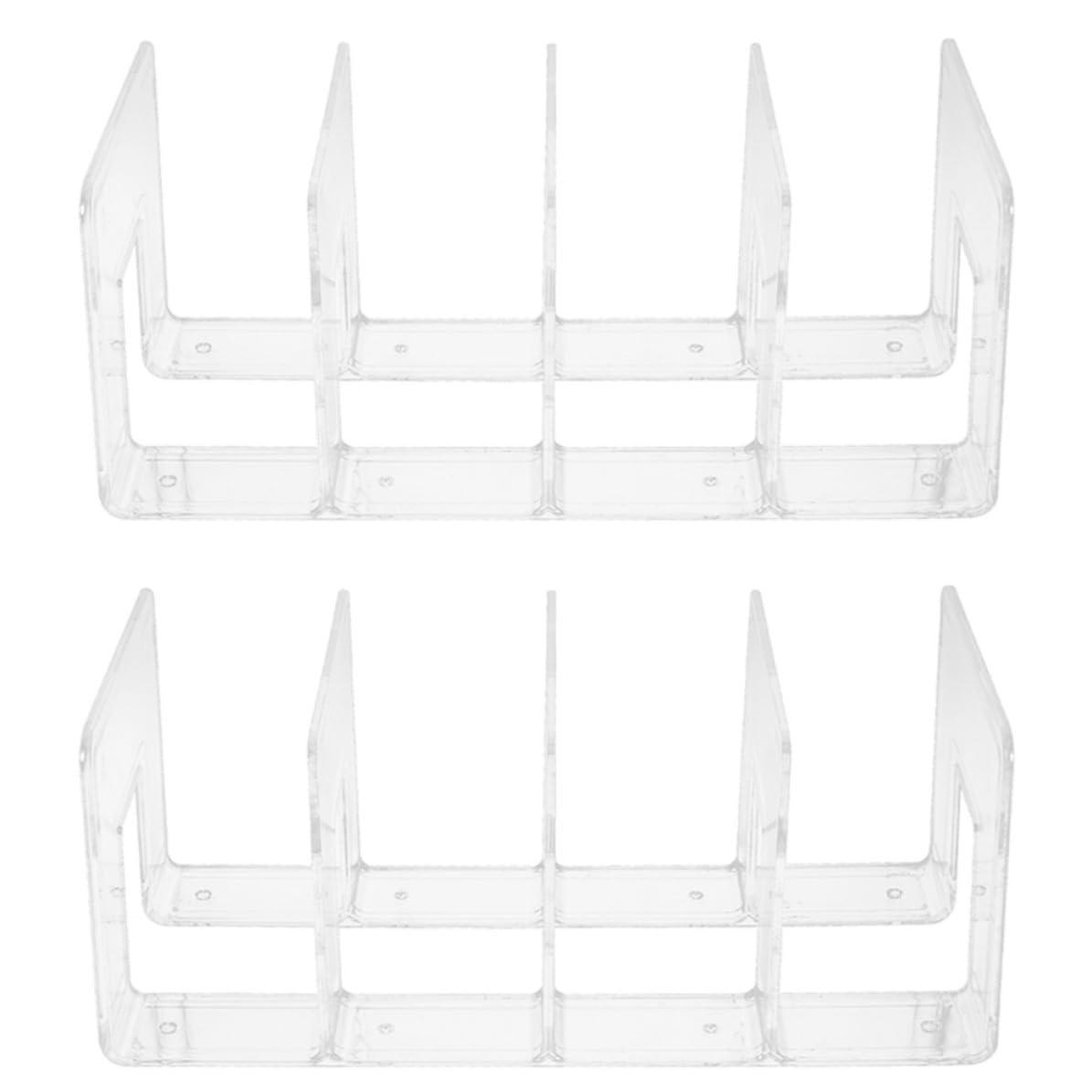 Serrage-Livres Support Vertical Stable Organiseur de Livres Plastique 4 Compartiments Dossiers