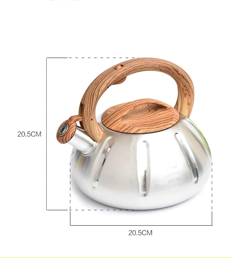 stove top kettle Camping Kettle Stovetop Kettles Stovetop Whistling Kettle, Wooden Handle,Suitable For All Stoves