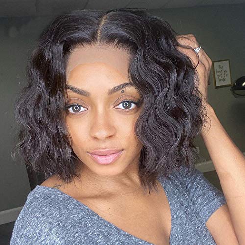 12inch Bob Wig Body Wave Lace Front Wigs Human Hair T Shape Middle Part Lace Closure Wigs Human Hair Short Bob Wigs For Black Women Hair Replacement Wigs Pre Plucked With Baby Hair