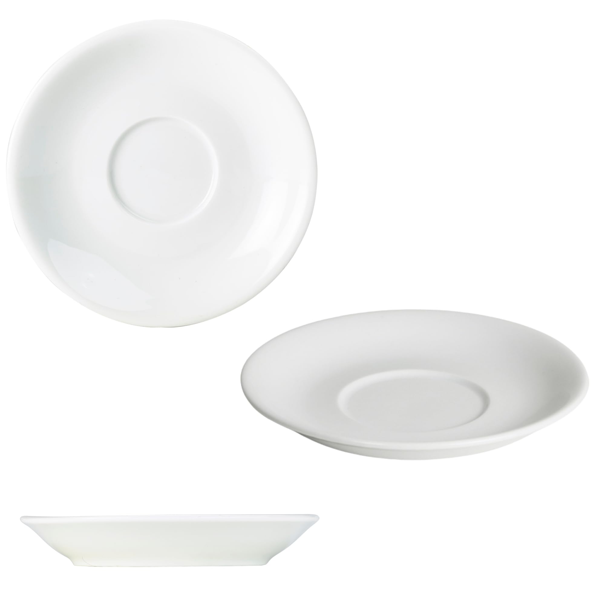 Genware Royal Lot de 6 soucoupes en porcelaine Blanc 16 cm