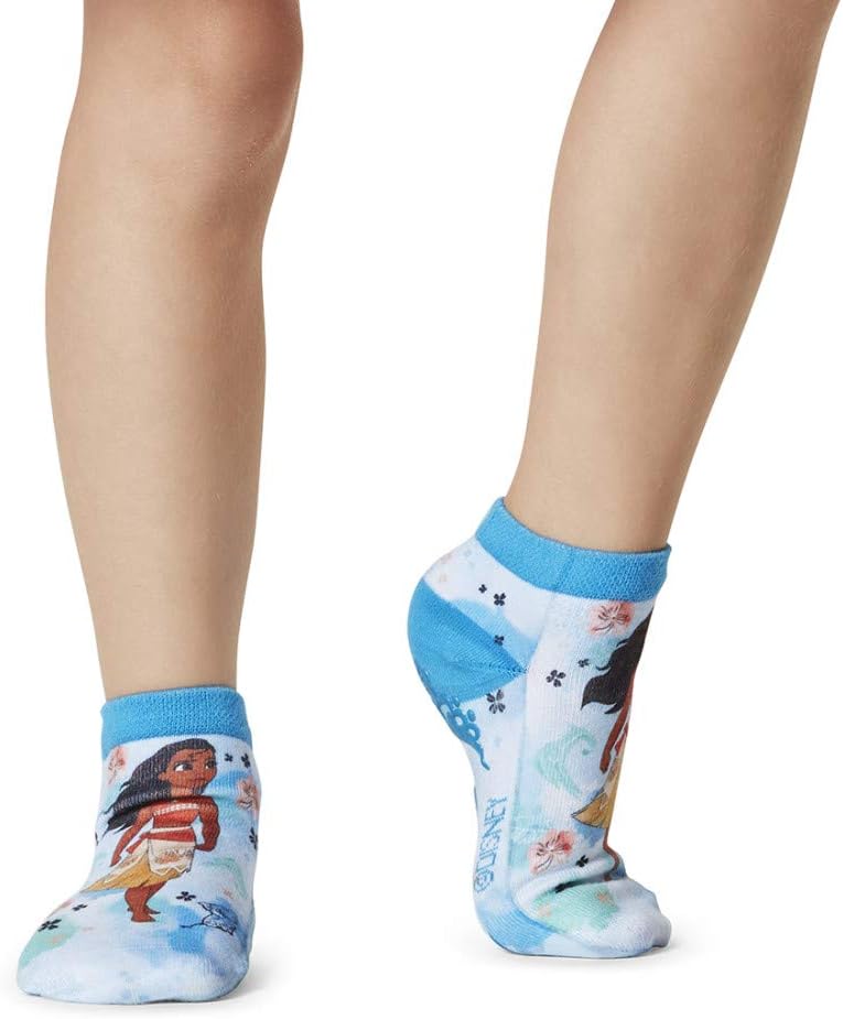 TAVI NOIR Tiny Soles Disney Character Pattern Toddler Low Rise No-Slip Grip Socks Packs, Princess, S - 2-4 y/o
