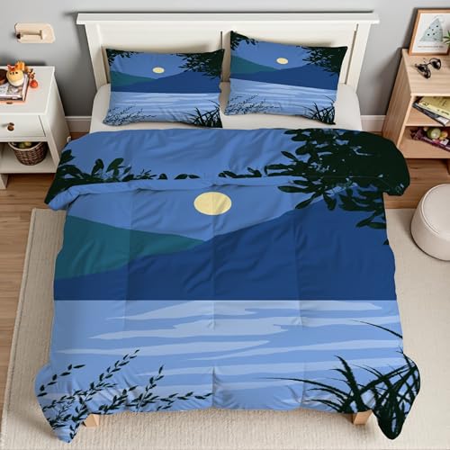 Housse de couette en microfibre douce anti-plis ensemble de lit paysage - 3