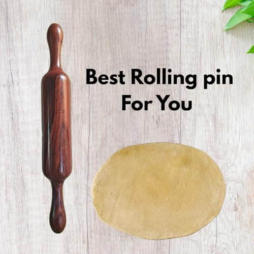 Image of Elcom Handicrafts Wooden Rolling Pin /Belan for Roti, Chapati, Puri, Papad - Smooth Finish Wooden Roti Roller - Dough Roller Kitchen Tool - Durable & Easy to Clean - Traditional Indian Belan - Set of 1