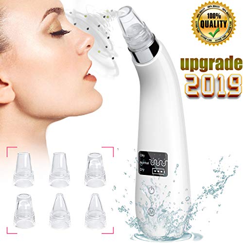 Blackhead Remover Pore Vacuum Facial Blemish Cleaner Electric Acne Comedone Extractor Tool with USB Rechargeable Blackhead Remover LED Display W/4 Suction Heads
