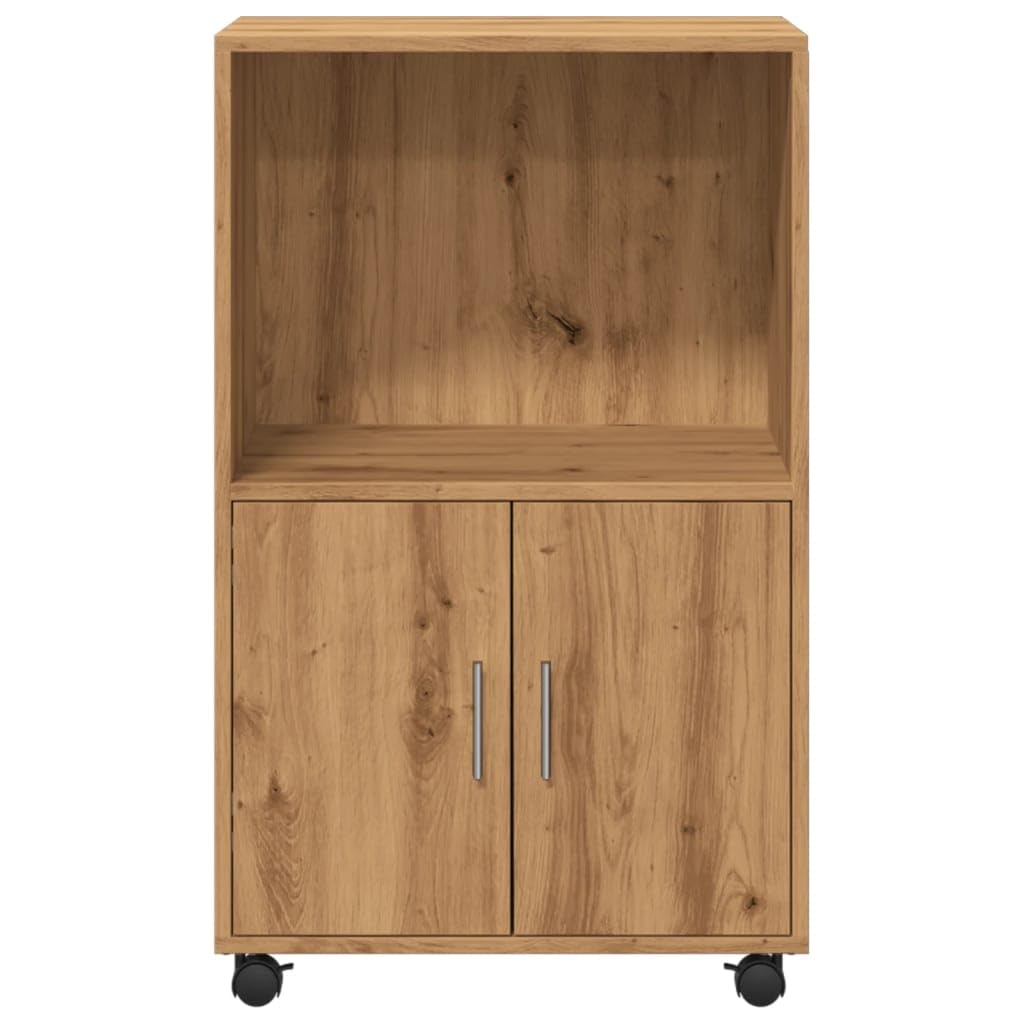 vidaXL Armoire à roulettes chêne Artisanal 55x40x91 cm Bois ingénierie, classeur, Armoire de classement pour Maison, classeur pour Bureau à Domicile
