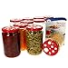 Produktbild MamboCat 12er Set Einmachglas 720 ml I Rundgläser Einkochgläser mit Schraubdeckel I Twist Off to 82 I Aufbewahrungsgläser mit Deckel mit Fliegenpilz-Dekor I inkl. Rezeptheft