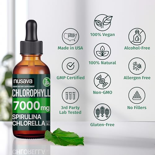 Nusava 2 Pack) Vegan Chlorophyll Liquid Drops 7000Mg For Immune Support thumb #6