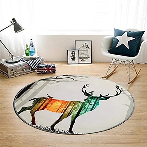 Alfombra circular minimalista para suelos fríos de salón y dormitorio