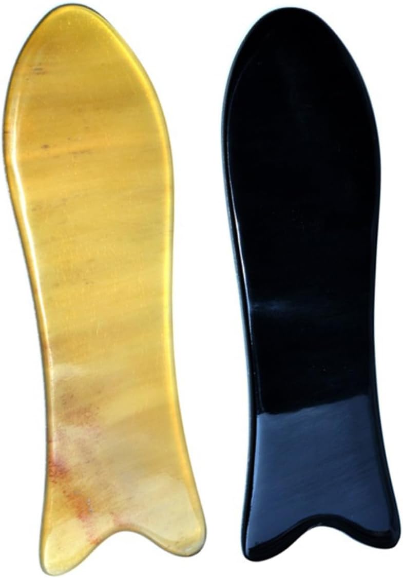 2Pcs Ox Horn Beauty Skin Care Tools Massage Boards for Body and Face Smooth Edges Portable Design for Home Use Enhance Relaxation