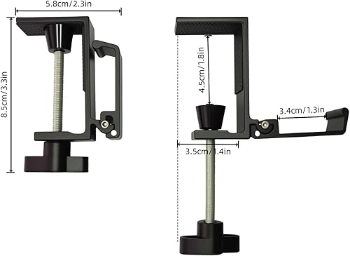 Miniatura 6 de JAKO Headphone Stand for Desk, Aluminum Alloy Foldable Headphone Holder - Headset Stand Hook Mount, PC Gaming Headset Holder Under Desk Clamp for