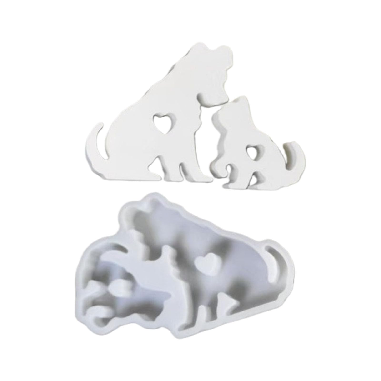Jazuaiao Durability Elastics Dog Cats Statue Silicone Mold for Cement Plasters Soap Making Craft Tool Resin Casting Silicone Mold for Cats Dog Figurine