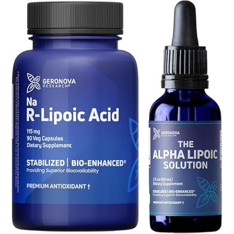 Geronova Research R-Lipoic Acid 115mg 90 Caps and The Alpha Lipoic Solution Bundle Cover