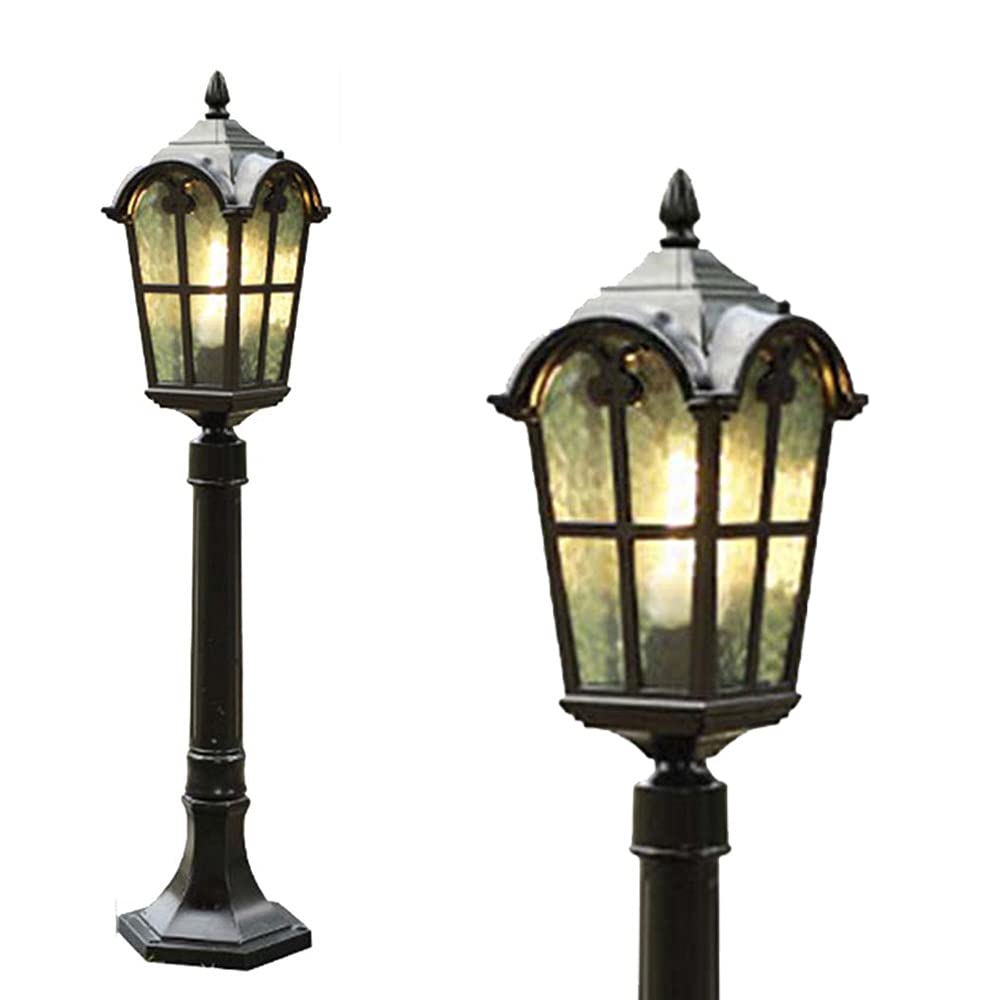 Mengjay Outdoor Retro Pillar Lamp Portal,Post Lights with E26 Base, Aluminum Pillar Light for Decorative Waterproof Outdoor Pole Light E26 Pillar Light High Pole Lamp (G)