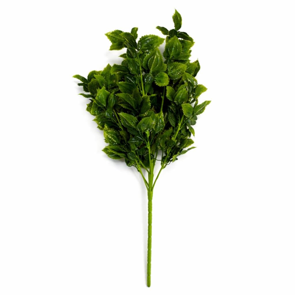 Artificial Leaf Stem Faux Green Bush Foliage 75cm