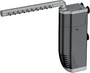 Pawfly 3 W Internal Submersible Aquarium Filter - Quiet Adjustable Water Pump with Foam for 8-20 Gallon Small Fish Tanks